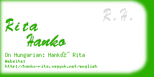 rita hanko business card